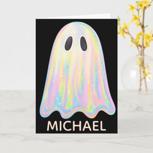 Zachte Pastel Regenboog Geest | Esthetische Spoken Kaart (Gele Bloem)