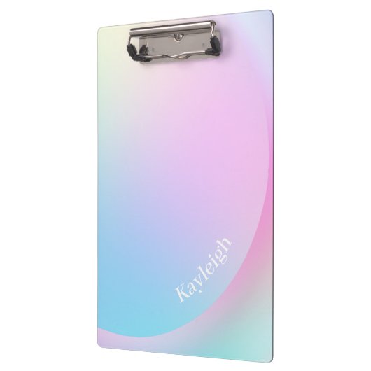 Zachte Pastel Regenboog Gradiënt Vorm Klembord (Links)