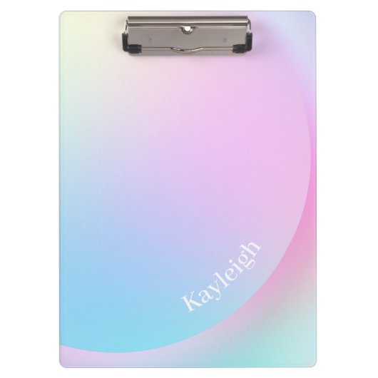 Zachte Pastel Regenboog Gradiënt Vorm Klembord (Voorkant)
