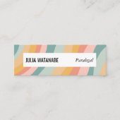 Zachte Pastel Regenboog Handgemaakte Stripes Socia Mini Visitekaartje (Voorkant)