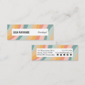 Zachte Pastel Regenboog Handgemaakte Stripes Socia Mini Visitekaartje (Voorkant / Achterkant)