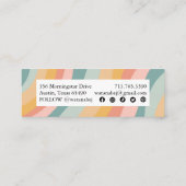 Zachte Pastel Regenboog Handgemaakte Stripes Socia Mini Visitekaartje (Achterkant)