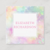 Zachte Pastel Regenboog Opal Crystal Kleurrijke QR Vierkante Visitekaartje (Voorkant)