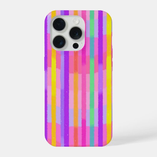 Zachte Pastel Regenboog Strepen iPhone Hoesje (Achterkant)