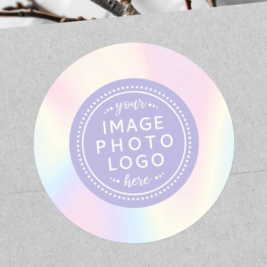 Zachte pastel regenboog trendy moderne zakelijke l ronde sticker