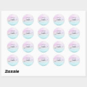*~* Zachte pastel regenboog zwart glitter REIKI Ronde Sticker (Vel)