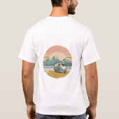Zachte Pastel Retro Travel T-shirt (Achterkant)