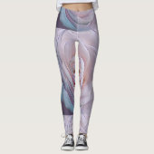 Zachte Pastel Roos Bloei Leggings (Voorkant)