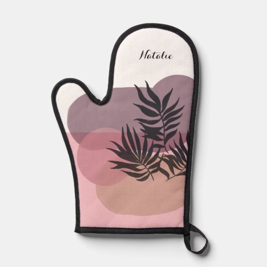 Zachte Pastel Roze Abstract Tropisch  Ovenwant (Voorkant)