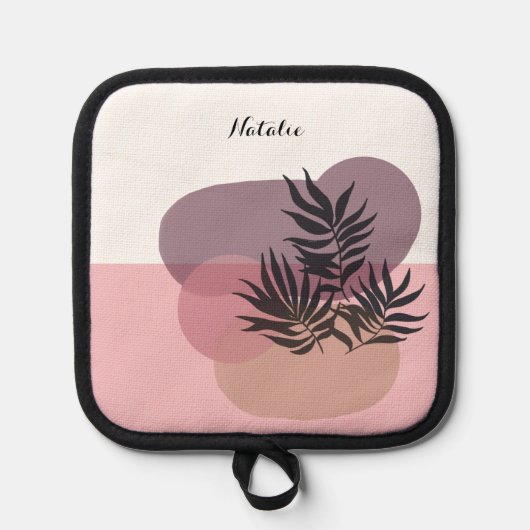 Zachte Pastel Roze Abstract Tropisch  Pannenlap (Voorkant)