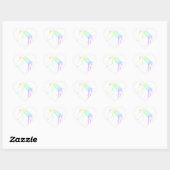  zachte pastel roze & blauw paardenhoofd Logo Hart Sticker (Vel)