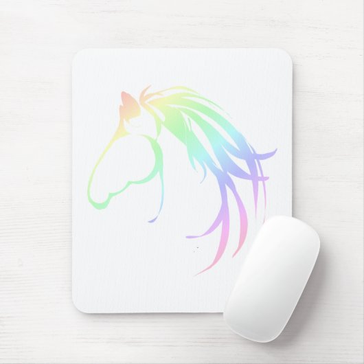  zachte pastel roze & blauw paardenhoofd Logo Muismat (Met muis)