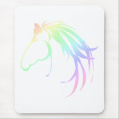  zachte pastel roze & blauw paardenhoofd Logo Muismat (Voorkant)