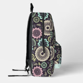 Zachte pastel roze blauwgroen bloem  Bloemnaam Bedrukte Rugzak (Links)