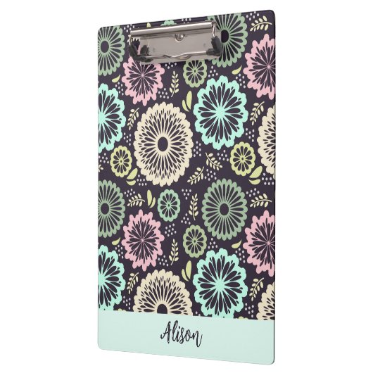 Zachte pastel roze blauwgroen bloem  Bloemnaam Klembord (Links)