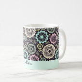 Zachte pastel roze blauwgroen bloem  Bloemnaam Koffiemok (Voorkant rechts)