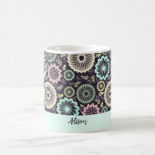 Zachte pastel roze blauwgroen bloem  Bloemnaam Koffiemok (Center)