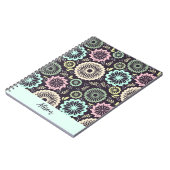 Zachte pastel roze blauwgroen bloem Bloemnaam Notitieboek (Linkerzijde)