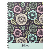 Zachte pastel roze blauwgroen bloem Bloemnaam Notitieboek (Voorkant)