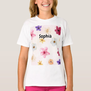 Zachte Pastel Roze Bloem Waterverf Design T-shirt