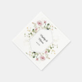 Zachte pastel roze bloemen bruiloft servetten (Hoek)