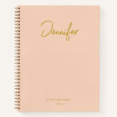 Zachte Pastel Roze Elegant Custom Handwrite Name Notitieboek (Voorkant)