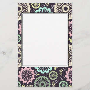 Zachte pastel roze en blauwgroen bloem  BotanicaL Briefpapier