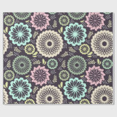 Zachte pastel roze en blauwgroen bloem BotanicaL Cadeaupapier (Vlak)