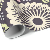 Zachte pastel roze en blauwgroen bloem BotanicaL Cadeaupapier (Rol Hoek)