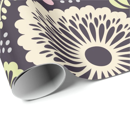 Zachte pastel roze en blauwgroen bloem BotanicaL Cadeaupapier (Rol Hoek)