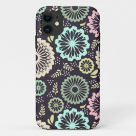 Zachte pastel roze en blauwgroen bloem  BotanicaL iPhone 11 Hoesje
