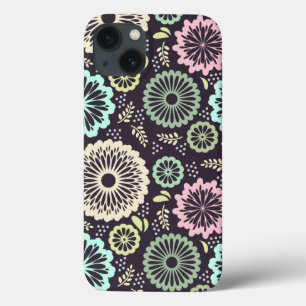 Zachte pastel roze en blauwgroen bloem  BotanicaL Case-Mate iPhone Case