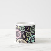 Zachte pastel roze en blauwgroen bloem  BotanicaL Espresso Kop (Voorkant)