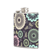 Zachte pastel roze en blauwgroen bloem  BotanicaL Heupfles (Links)