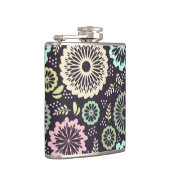 Zachte pastel roze en blauwgroen bloem  BotanicaL Heupfles (Rechts)