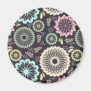 Zachte pastel roze en blauwgroen bloem  BotanicaL Magneet