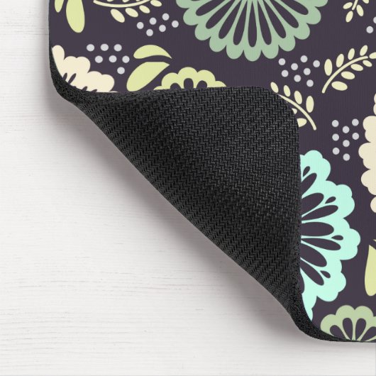 Zachte pastel roze en blauwgroen bloem  BotanicaL Muismat (Hoek)