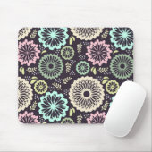 Zachte pastel roze en blauwgroen bloem  BotanicaL Muismat (Met muis)