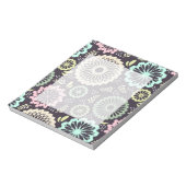 Zachte pastel roze en blauwgroen bloem BotanicaL Notitieblok (Linkerzijde)