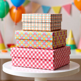 Zachte Pastel Roze en Perzik Picknick Plaid Inpakpapier Vel
