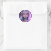 Zachte Pastel Roze Fairy Ronde Sticker (Tas)