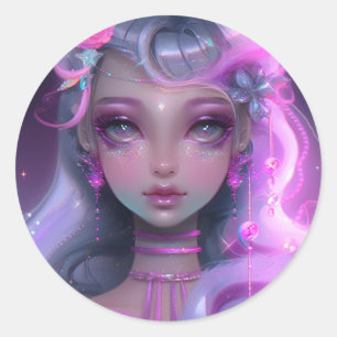 Zachte Pastel Roze Fairy Ronde Sticker