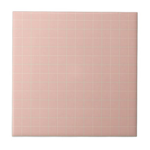 Zachte pastel roze, gele en mintgroene geruite teg tegeltje