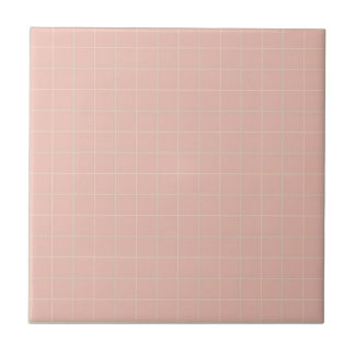 Zachte pastel roze, gele en mintgroene geruite teg tegeltje