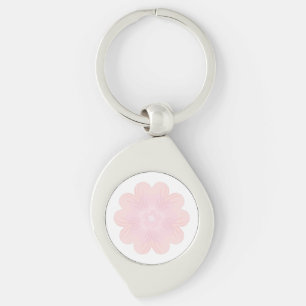 Zachte Pastel Roze Grafische Bloem Sleutelhanger