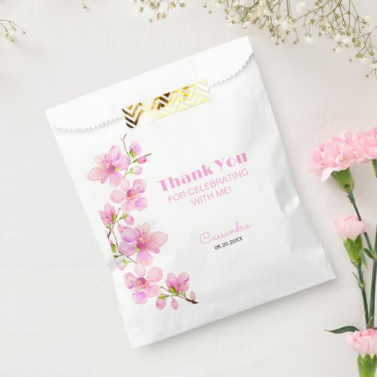 Zachte Pastel Roze Kersenbloesem Sakura Verjaardag Bedankzakje (Gezegeld)