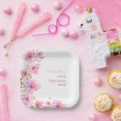 Zachte Pastel Roze Kersenbloesem Sakura Verjaardag Papieren Bordje (Feest)
