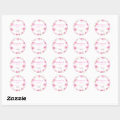 Zachte Pastel Roze Kersenbloesem Sakura Verjaardag Ronde Sticker (Vel)