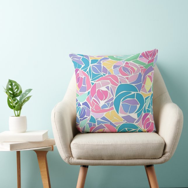 Zachte Pastel Roze Liefde Kussen (Stoel)