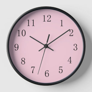 Zachte Pastel roze ronde (middelgrote) wandklok
